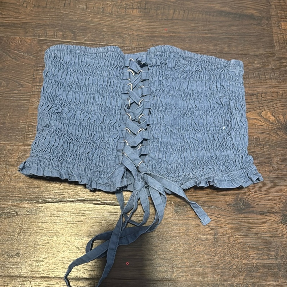 American eagle lace up ruched tube top - Picture 2 of 5